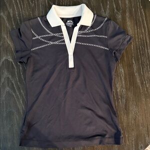 Slazenger Navy Polo Top with White Collar